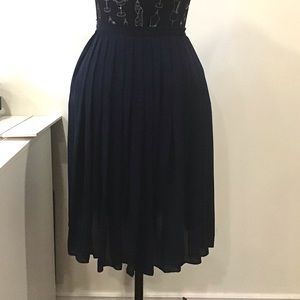 Navy Silk pleated Ralph Lauren skirt